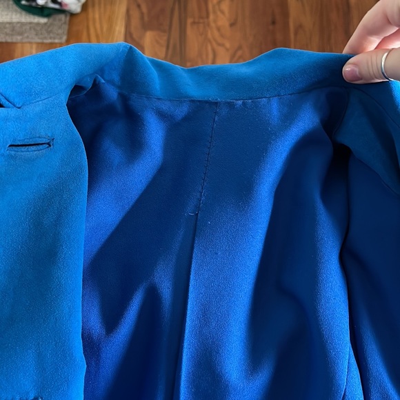 Vintage 50’s Coat in Royal Blue Single breasted Pin up style Size L Classy - Picture 13 of 13